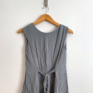 Caramela Grey Bow-Tie Open Back Romper